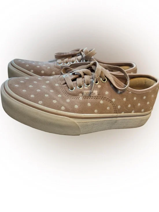 Vans Authentic Platform 2.0 Suede Polka Dot Sneakers - Light Pink & White Size 8 - Picture 10 of 14